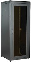 ITK Шкаф сетевой напольный 19" LINEA N 47U 800х800мм стеклянная передняя дверь, задняя металлическая черный | код LN05-47U88-GM | IEK